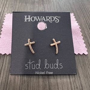 Gold Cross Earrings